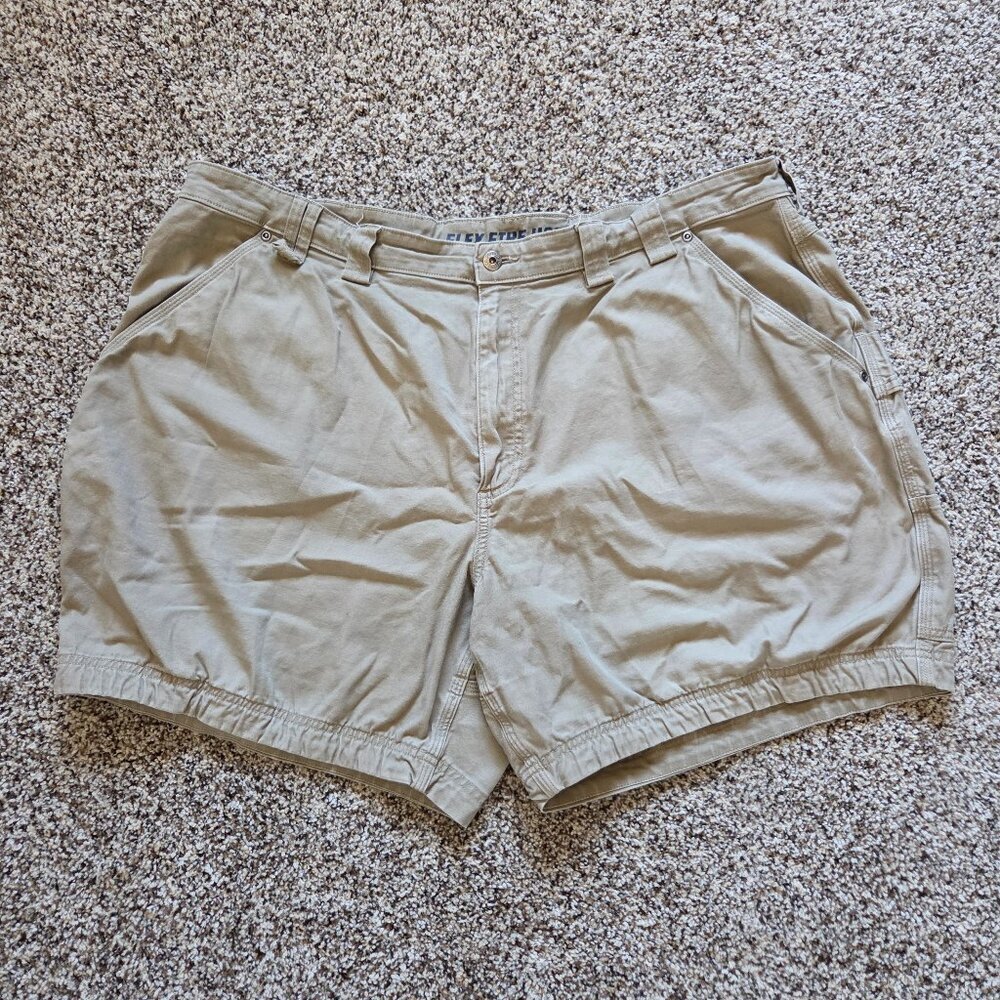 Duluth Trading Flex Fire Hose Shorts Mens 46 Canvas Work Utility 7 Inch Inseam